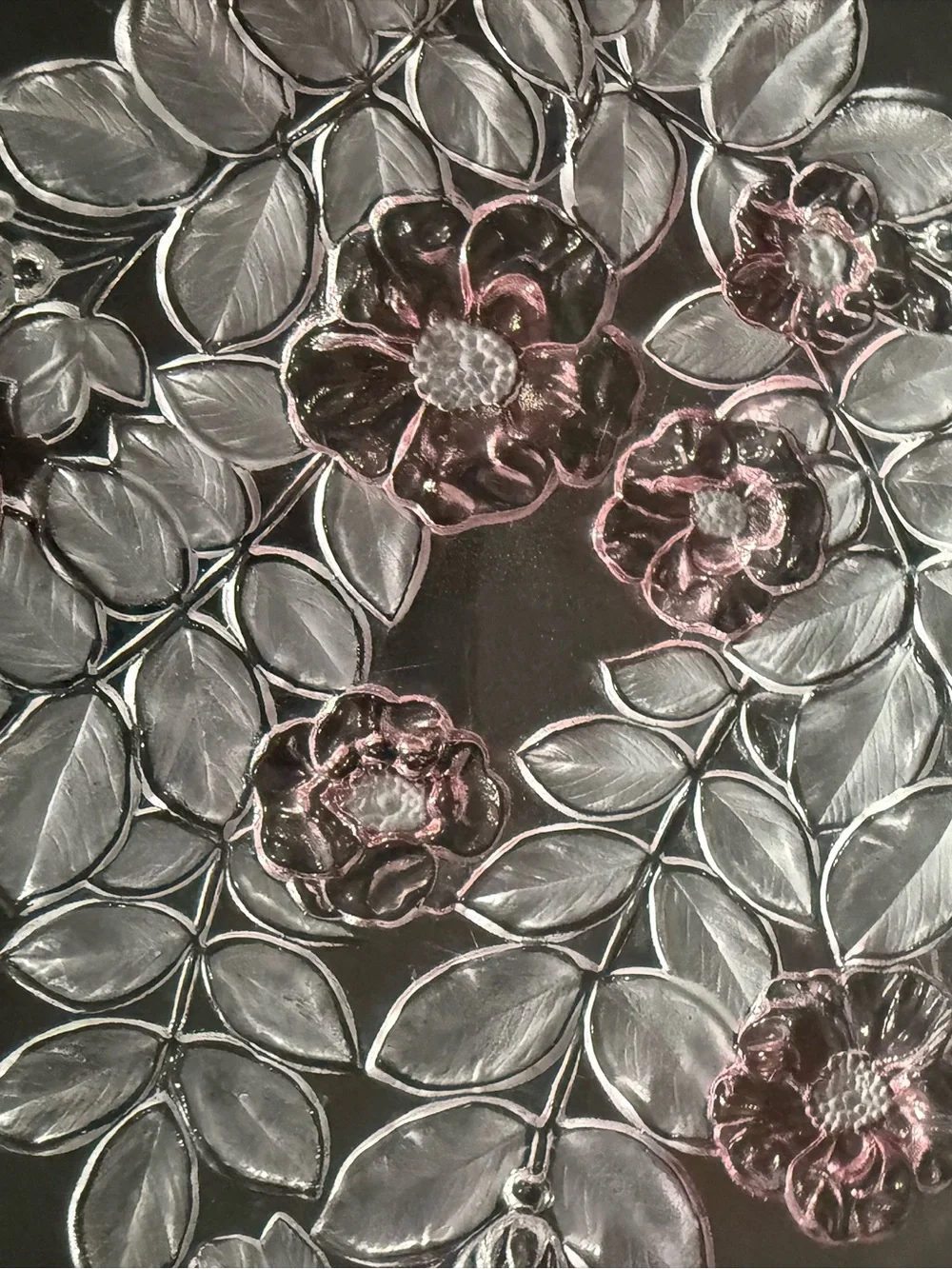 Set of 2 Mikasa Rosella Floral Glass Serving Plattters